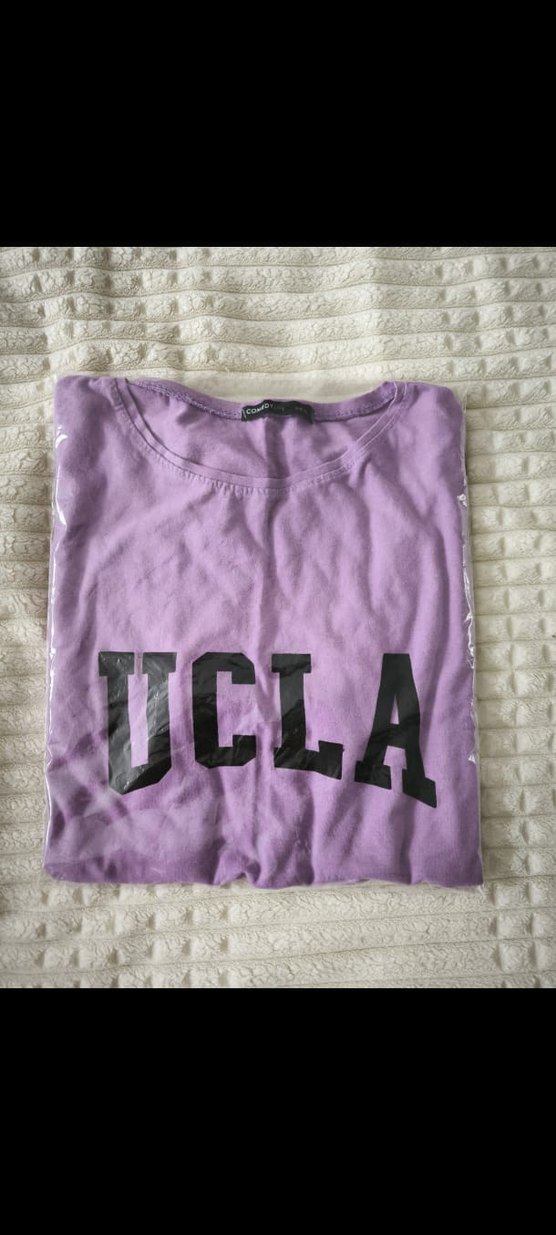 Lila Pamuklu UCLA Baskılı Hamile Tişörtü - Görsel 4