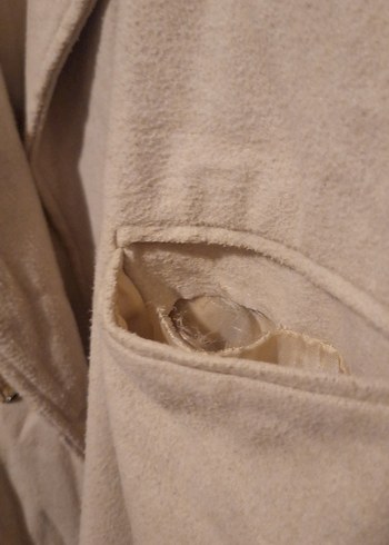 Bej Düğmeli Midi Kadın Kaban - Görsel 3