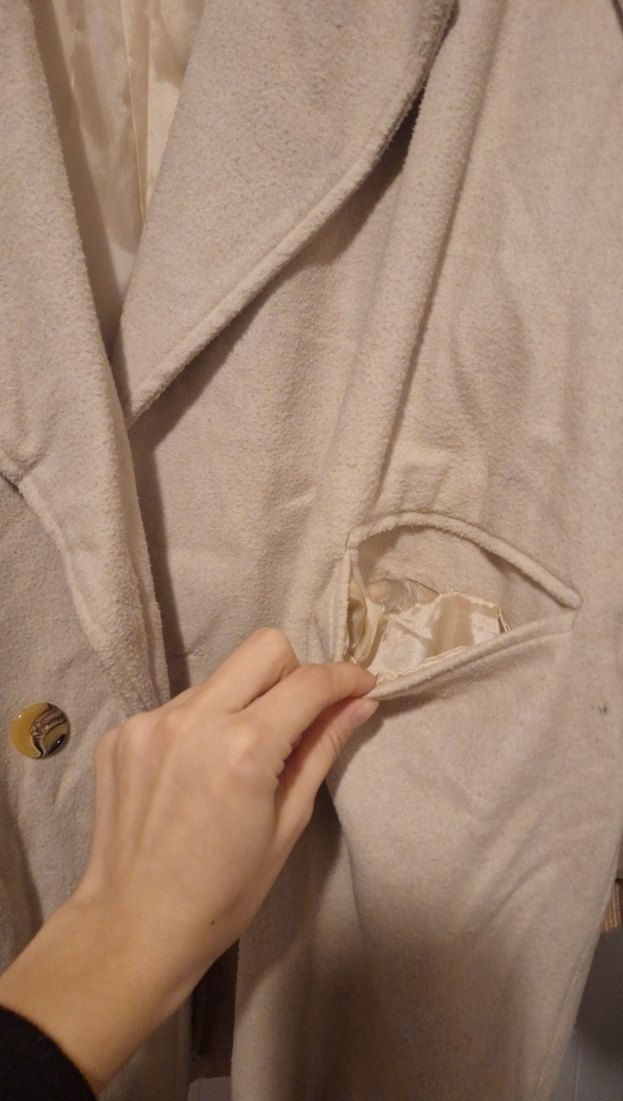 Bej Düğmeli Midi Kadın Kaban - Görsel 4