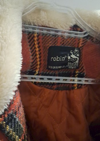 Kahverengi Ekoseli Yünlü Kadın Ceket - Görsel 2