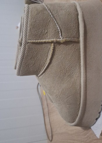 Bej Süet Kürklü Dolgu Topuklu Kadın Bot - Görsel 2