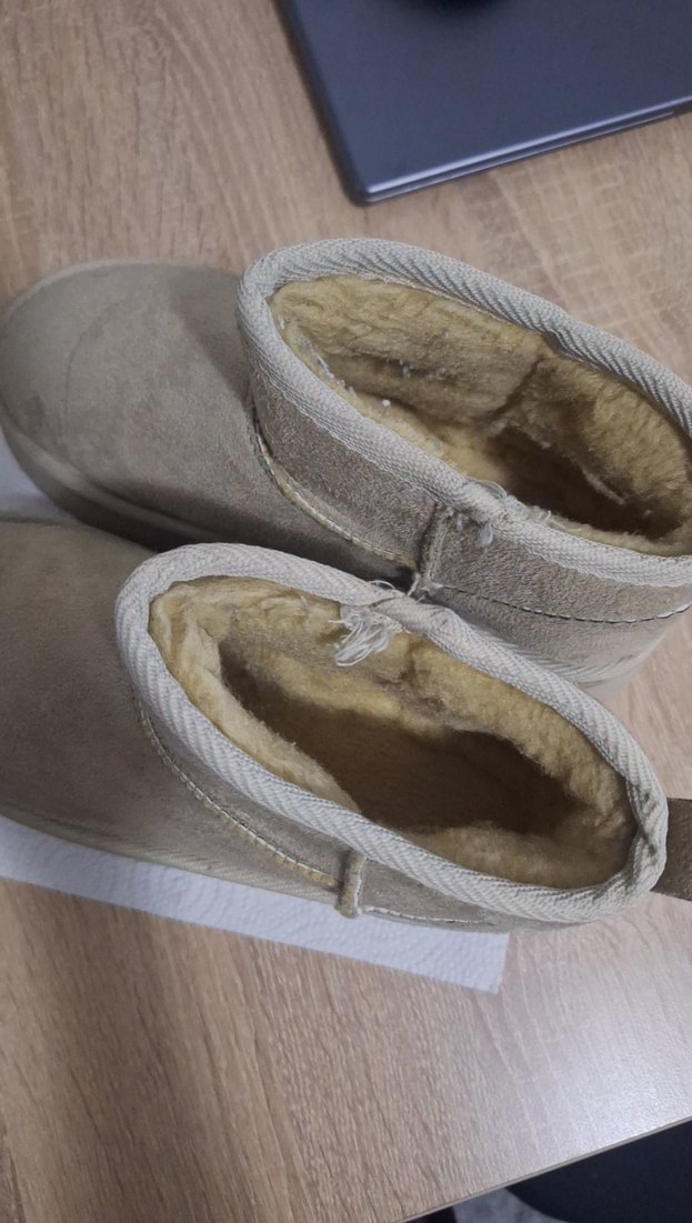 Bej Süet Kürklü Dolgu Topuklu Kadın Bot - Görsel 3