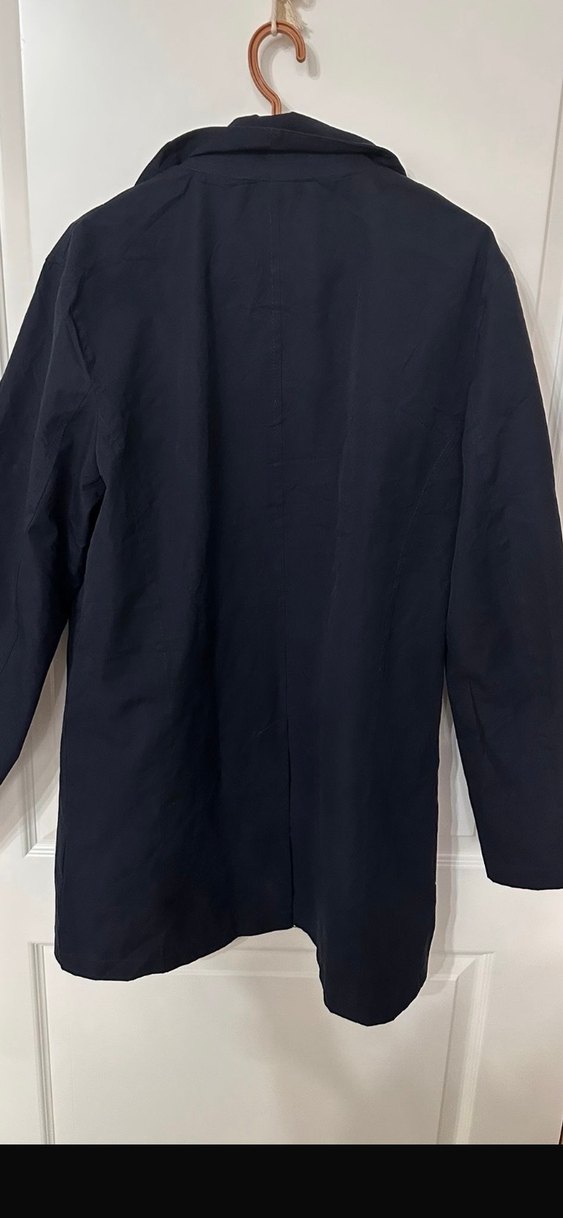 Düğmeli Mavi Erkek Yağmurluk - Görsel 2