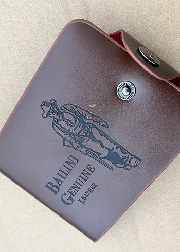 Baskılı Kahverengi Deri Erkek Cüzdan - Görsel 4