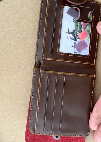 Baskılı Kahverengi Deri Erkek Cüzdan - Görsel 3