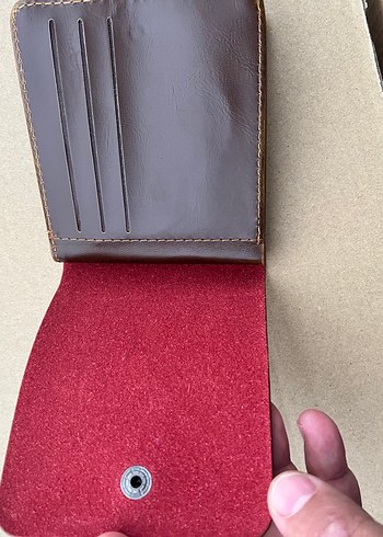 Baskılı Kahverengi Deri Erkek Cüzdan - Görsel 2