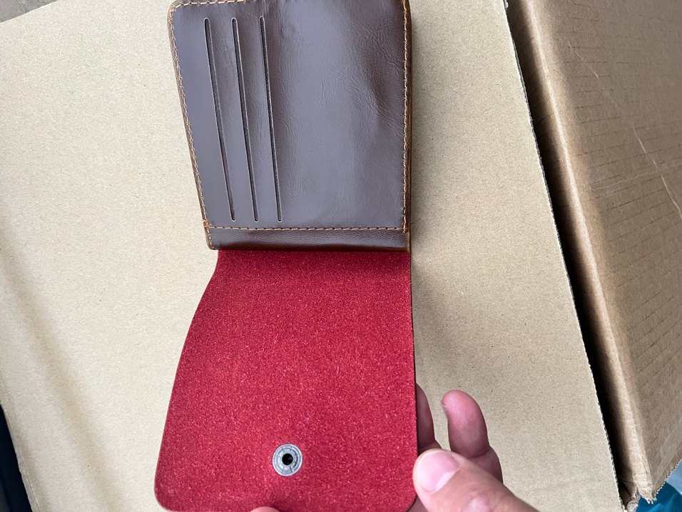 Baskılı Kahverengi Deri Erkek Cüzdan - Görsel 2