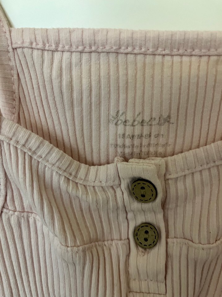 Kız Çocuk Düğmeli Pembe İnce Askılı Atlet - Görsel 2