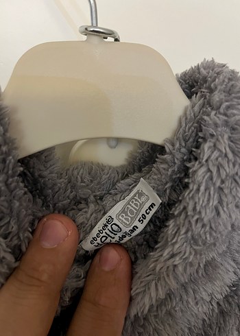 Gri Bebek Erkek Kürklü Tulumu - Görsel 3