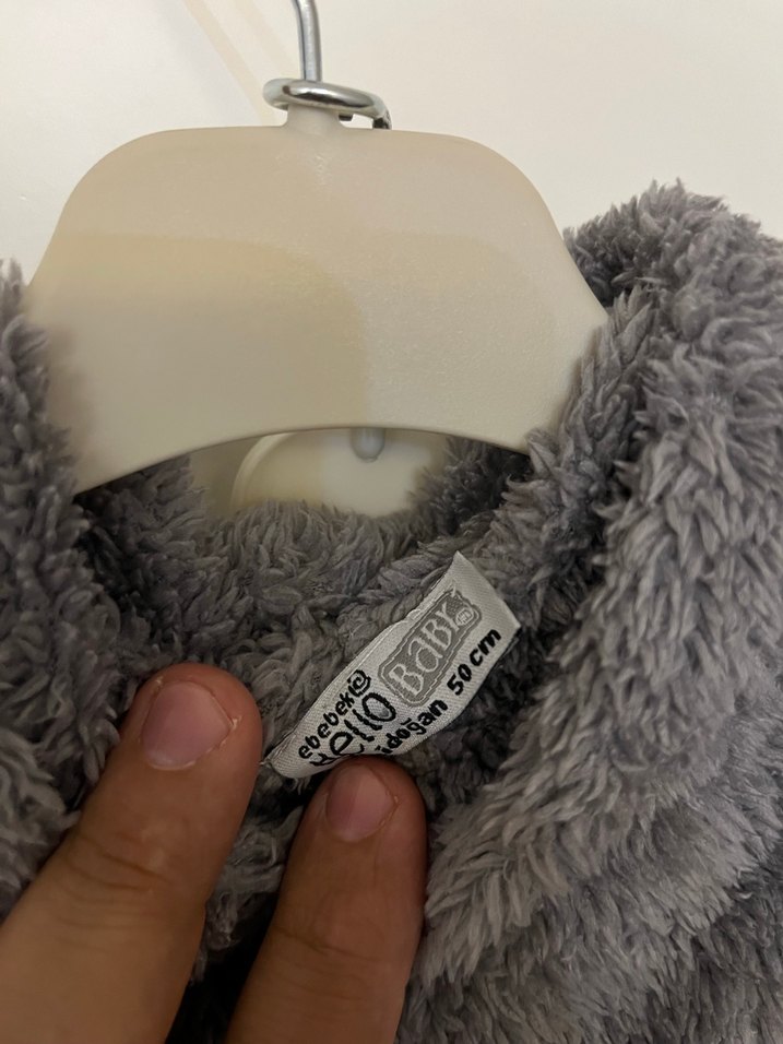 Gri Bebek Erkek Kürklü Tulumu - Görsel 3