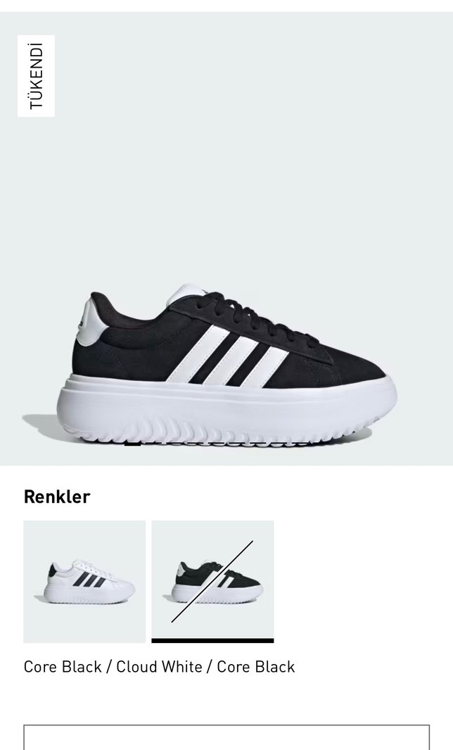 Adidas Core Black Beyaz Spor Ayakkabı - Görsel 3