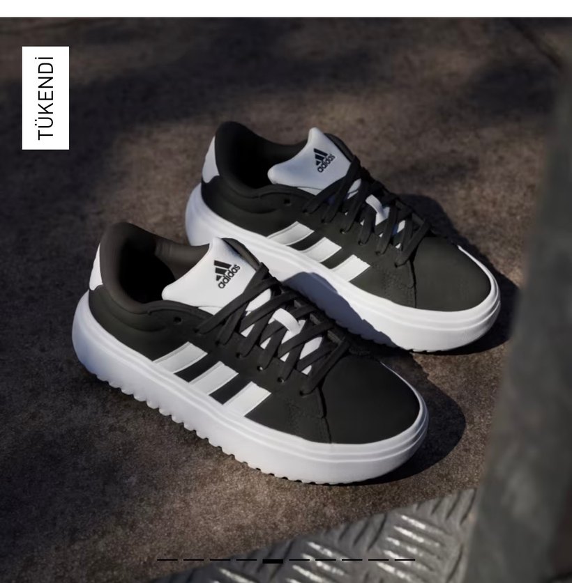 Adidas Core Black Beyaz Spor Ayakkabı - Görsel 2