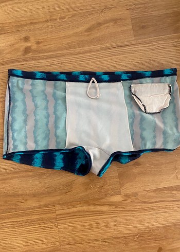 Erkek Mavi Batik Desenli Mini Mayo - Görsel 6