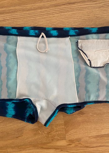 Erkek Mavi Batik Desenli Mini Mayo - Görsel 5