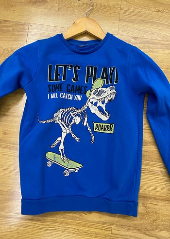 Mavi Baskılı Erkek Çocuk Sweatshirt - Görsel 8