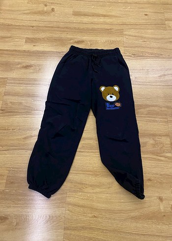 Ayı Baskılı Siyah Rahat Kesim Eşofman - Görsel 14