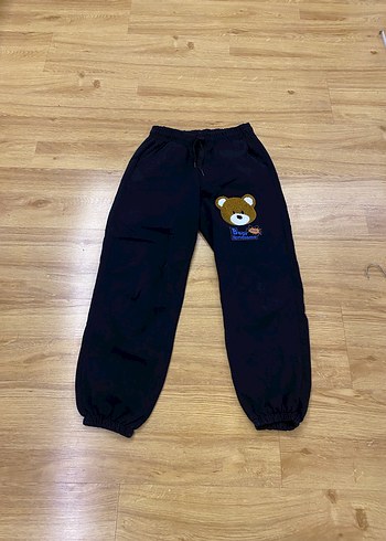 Ayı Baskılı Siyah Rahat Kesim Eşofman - Görsel 2