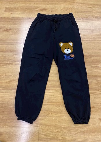 Ayı Baskılı Siyah Rahat Kesim Eşofman - Görsel 13