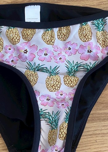 xs Beden Ananas Desenli Pembe Bikini Altı