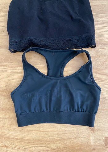 xs Beden siyah Renk Spor üst ve dantelli çamaşır