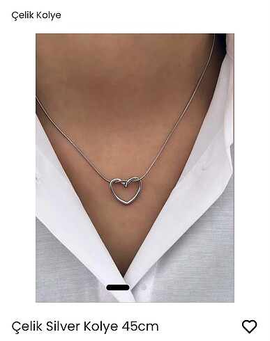 Çelik silver minimal kolye 45cm