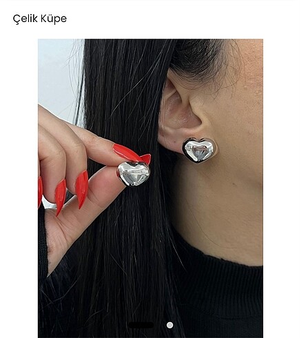 Çelik silver küpe