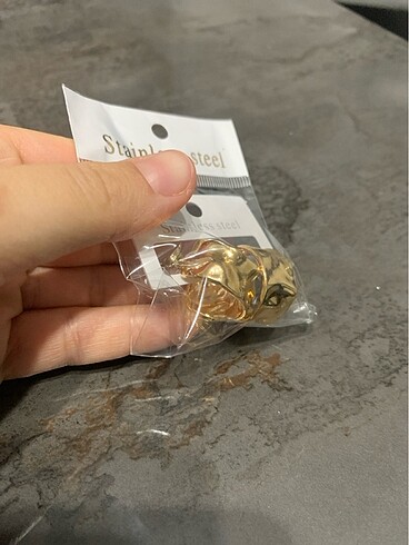 Beden altın Renk Modern gold çelik küpe