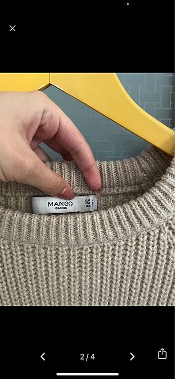 Mango Krem rengi kazak