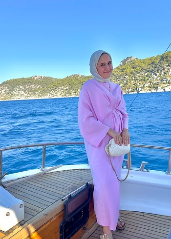 Diğer Pudra Pembe Salaş Uzun Elbise