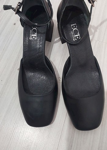 39 Beden siyah Renk hakiki deri topuklu ayakkabı