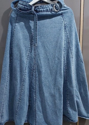 36 Beden he-qa parçalı denim etek
