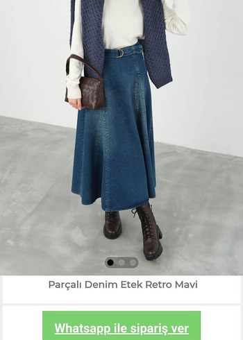 Diğer he-qa parçalı denim etek