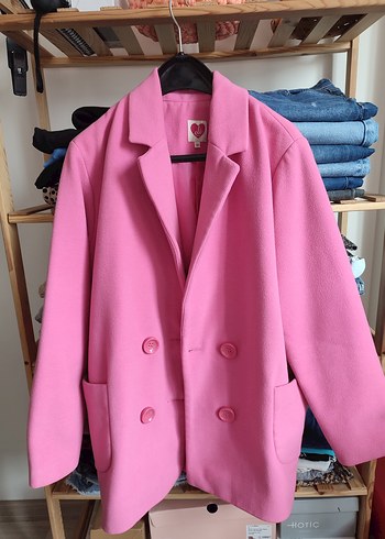 Pembe Midi Kadın Kaban