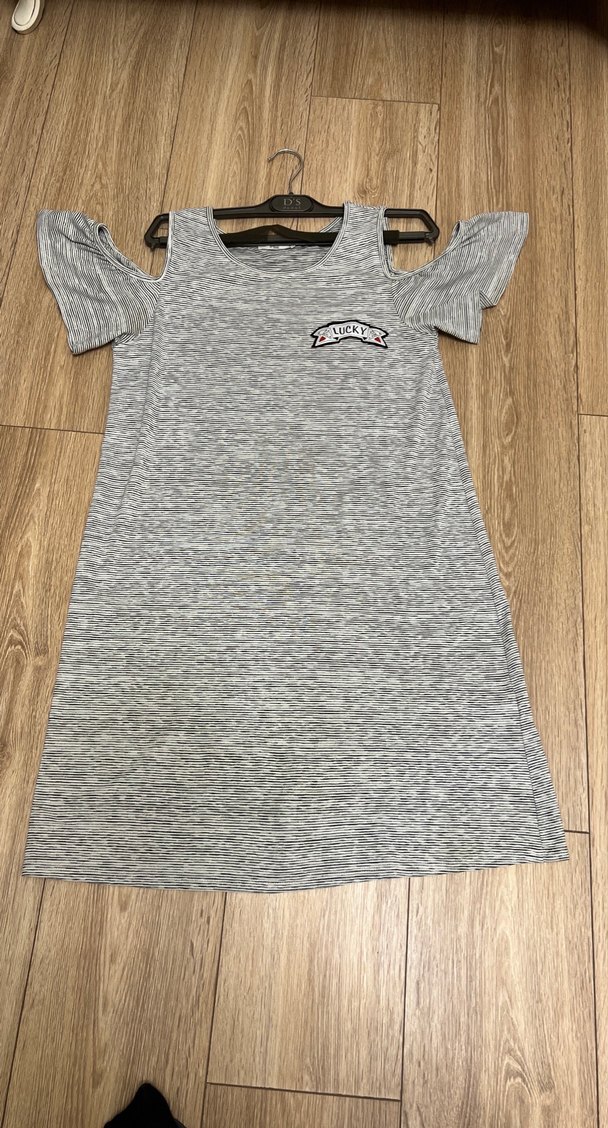 Gri Baskılı Kadın Günlük Elbise - Görsel 4