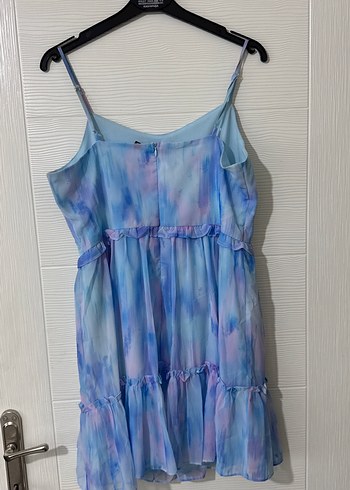 Trendyol & Milla Mavi Pastel Renkli Askılı Mini Elbise