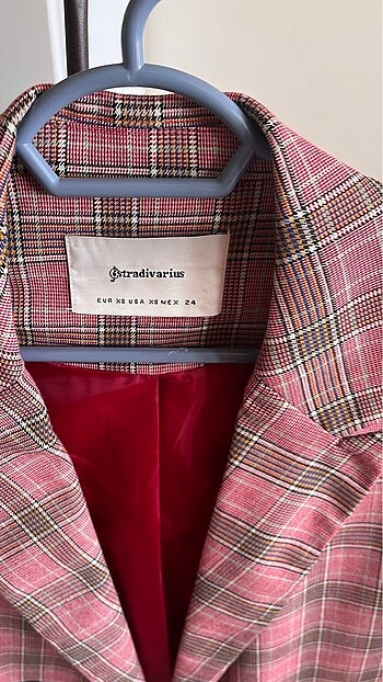 xs Beden Stradivarius ekose oversized blazer