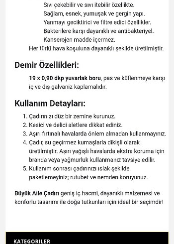 4 mevsim 2 odalı çadır - Görsel 5