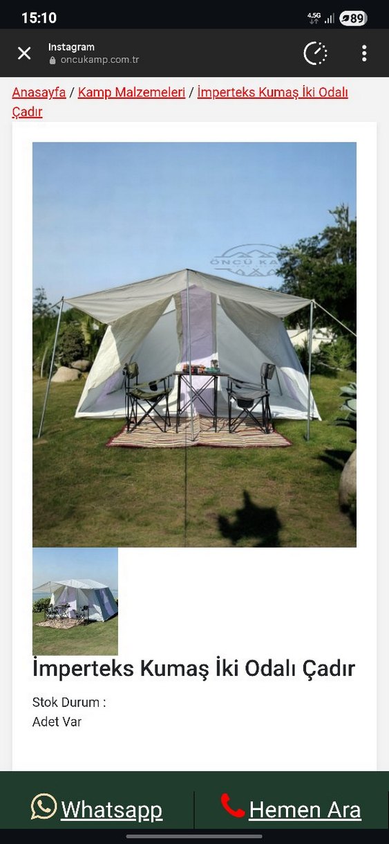 4 mevsim 2 odalı çadır - Görsel 4