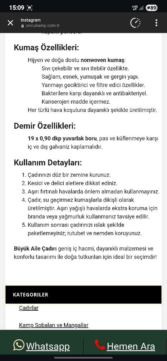 4 mevsim 2 odalı çadır - Görsel 5