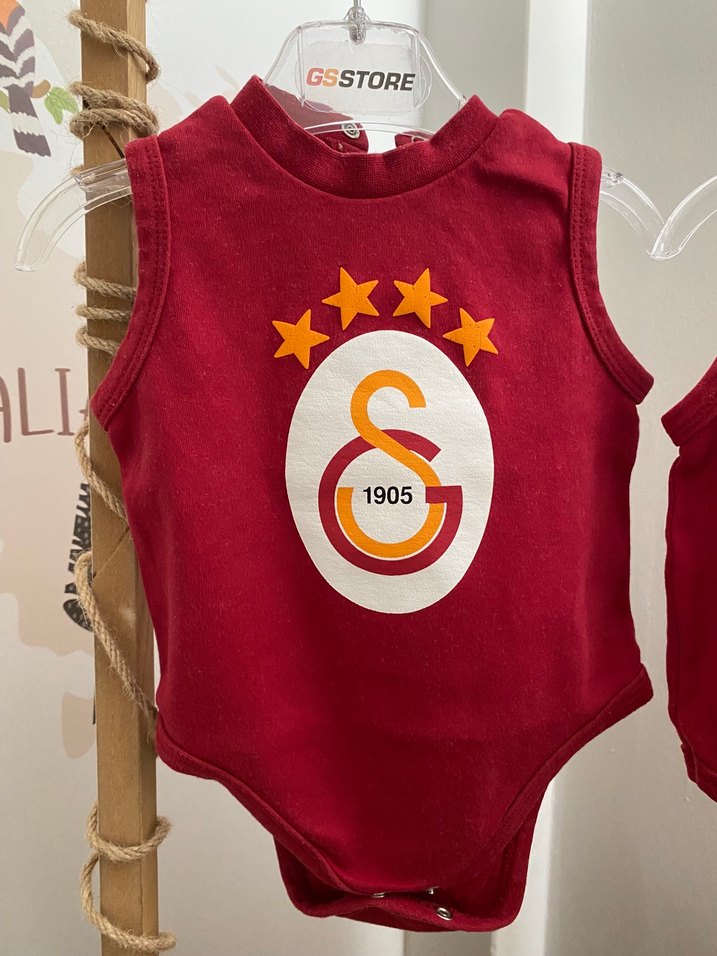 Kolsuz Kırmızı Bebek Body Galatasaray Baskılı - Görsel 2