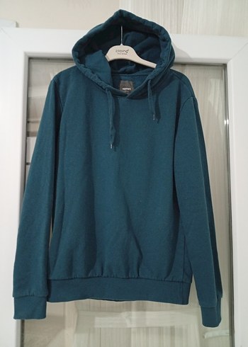Lacivert Kapüşonlu Rahat Kesim Sweatshirt