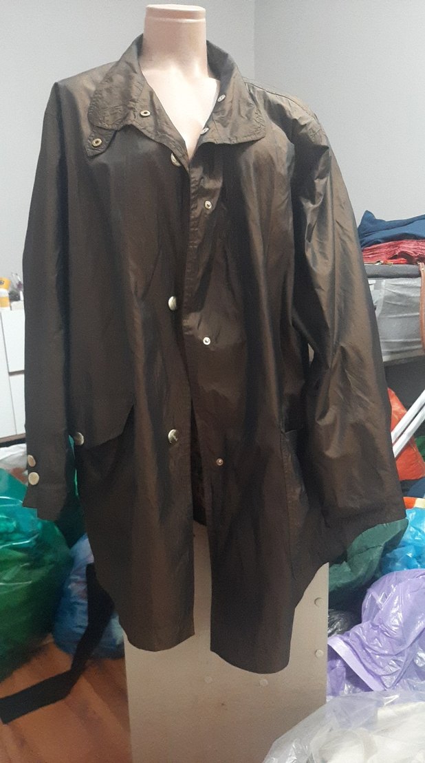 Düğmeli Uzun Kahverengi Deri Erkek Yağmurluk - Görsel 3