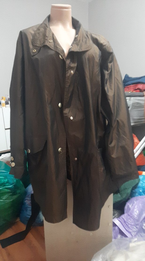 Düğmeli Uzun Kahverengi Deri Erkek Yağmurluk - Görsel 2