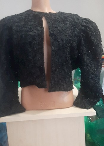 Siyah Düğmeli Kız Bolero - Görsel 2