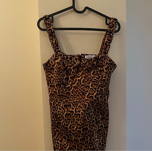 Zara Zara Leopar Desenli Elbise
