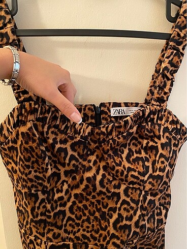 Zara Leopar Desenli Elbise