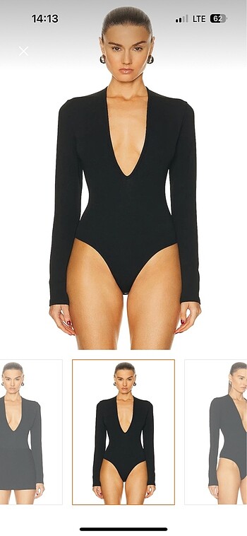 V yakalı bodysuit