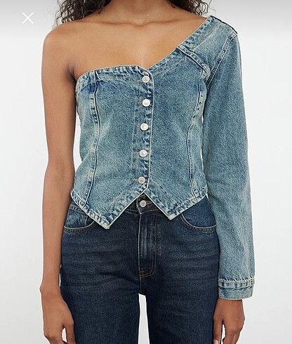 xs Beden Tek kol jean bluz