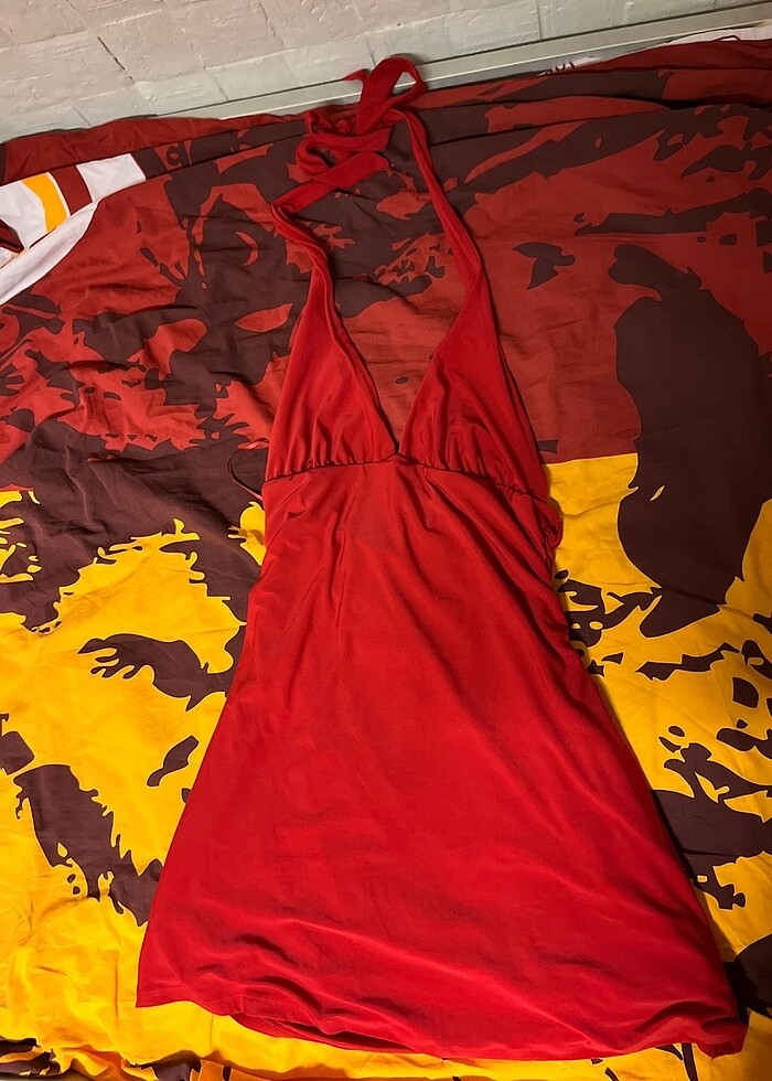 Bershka kırmızı elbise - Görsel 2