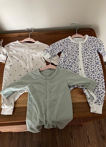 3lü Pamuklu Tulum Pijama 